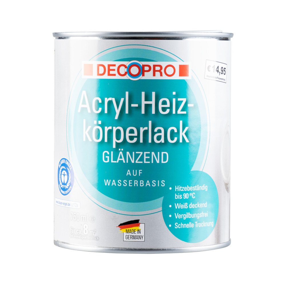 DECOPRO Acryl-Heizkörperlack hochglänzend in weiß für den Innenbereich