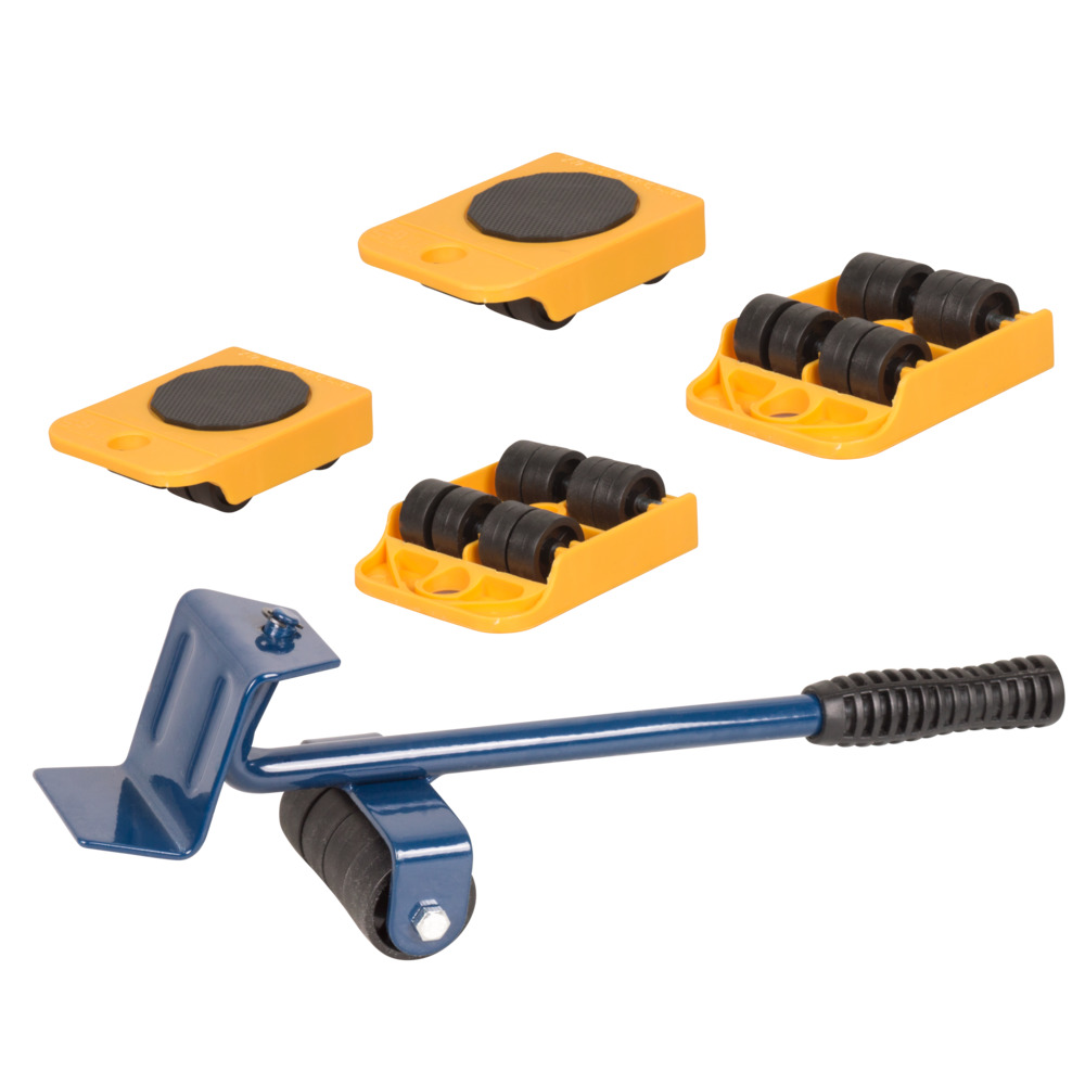 Möbel-Transport-Set 5-teilig mit drehbarer Scheibe und Hebeleisen