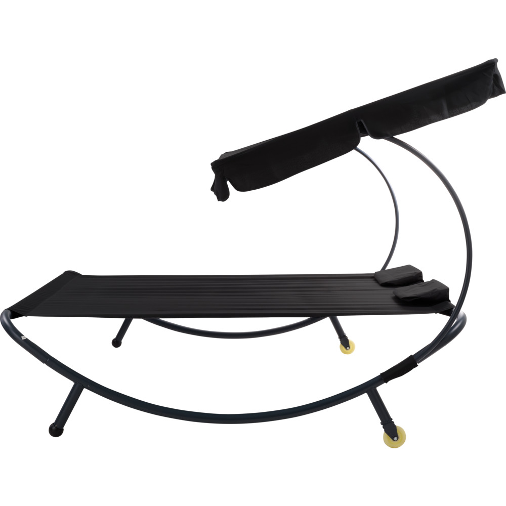 Doppel-Sonnenliege mit Dach schwarz image number 5