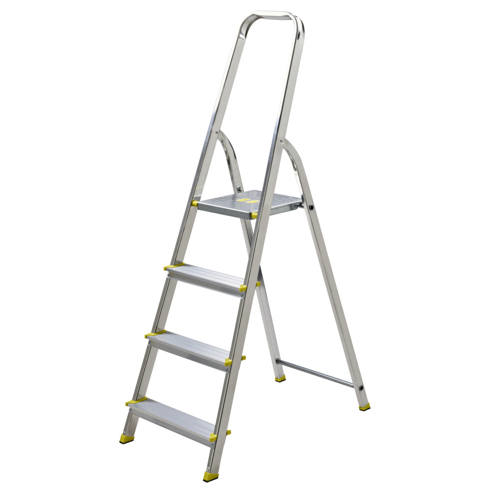 Stehleiter 4-stufig aus Aluminium mit Haltebügel
