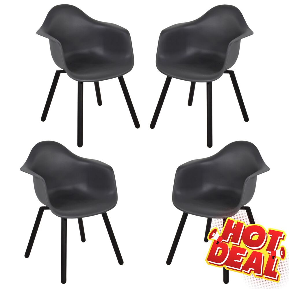 Gartensessel-Set Montreux 4-teilig in Grau