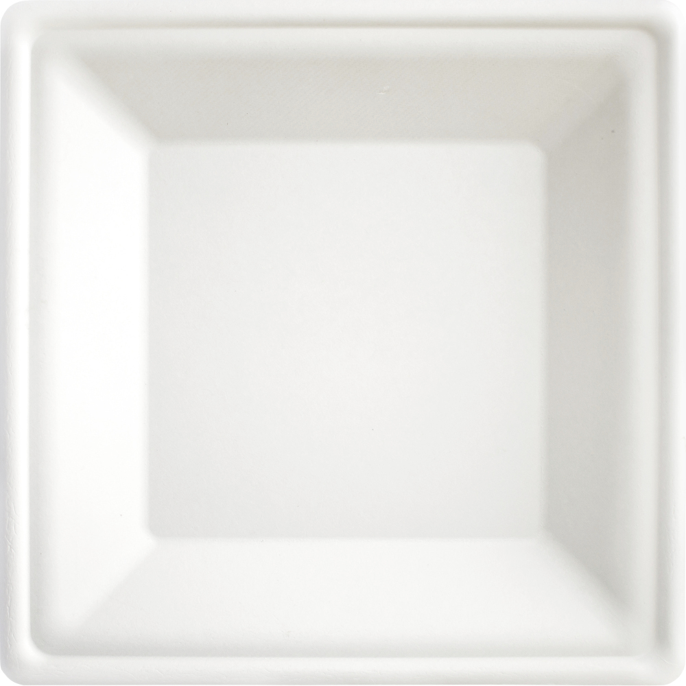 Teller "be green", eckig, weiß, 10 Stück, 26 x 26 cm