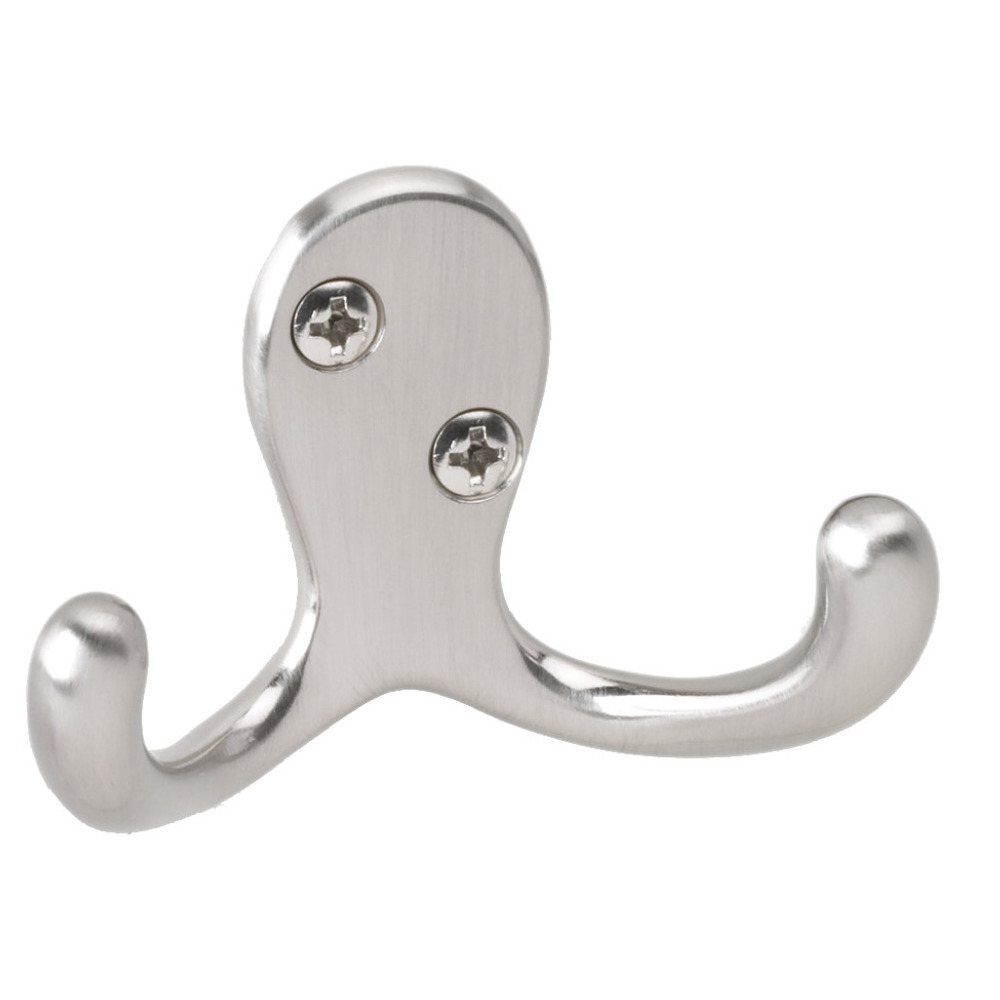Doppel-Mantelhaken aus Zinklegierung im Edelstahllook image number 0