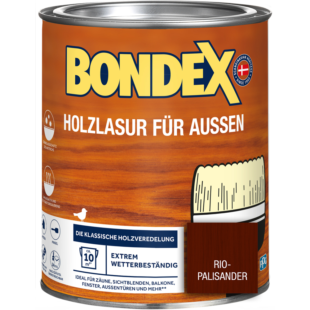 BONDEX Holzlasur für Aussen Rio Palisander 750 ml image number 0
