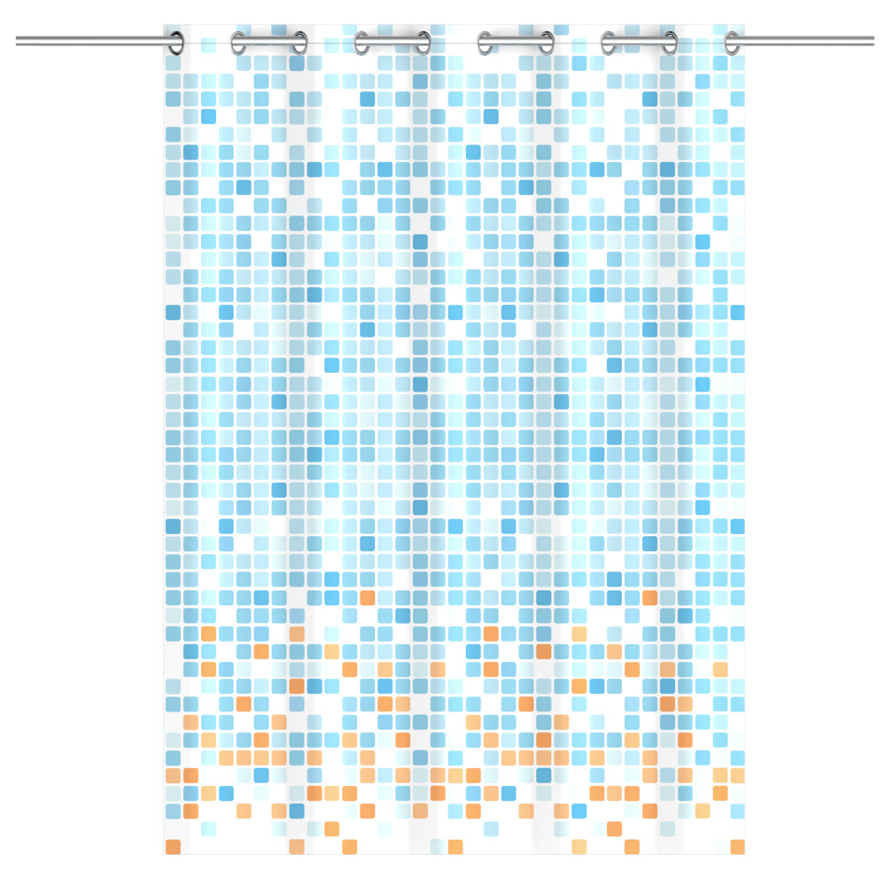 Duschvorhang Mosaik Blau/Orange image number 3