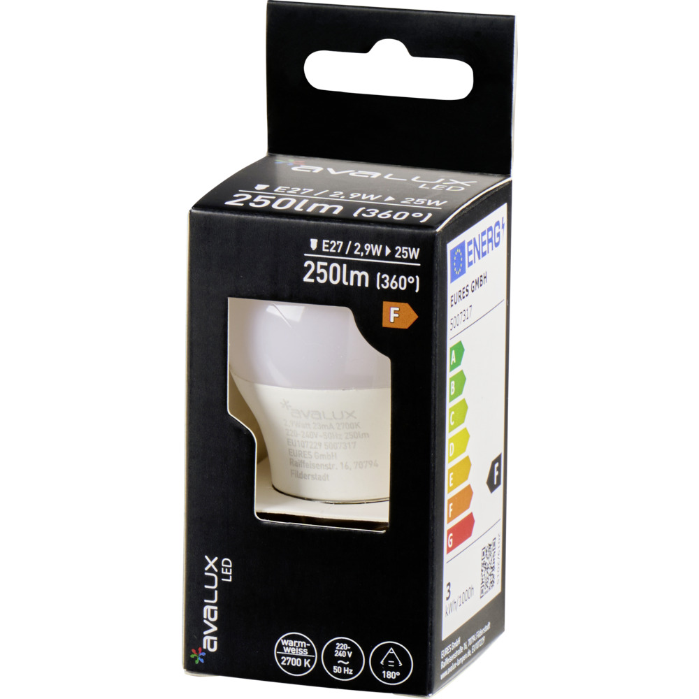 Avalux LED-Lampe 2,9 Watt in Tropfenform mit E27 Sockel image number 1