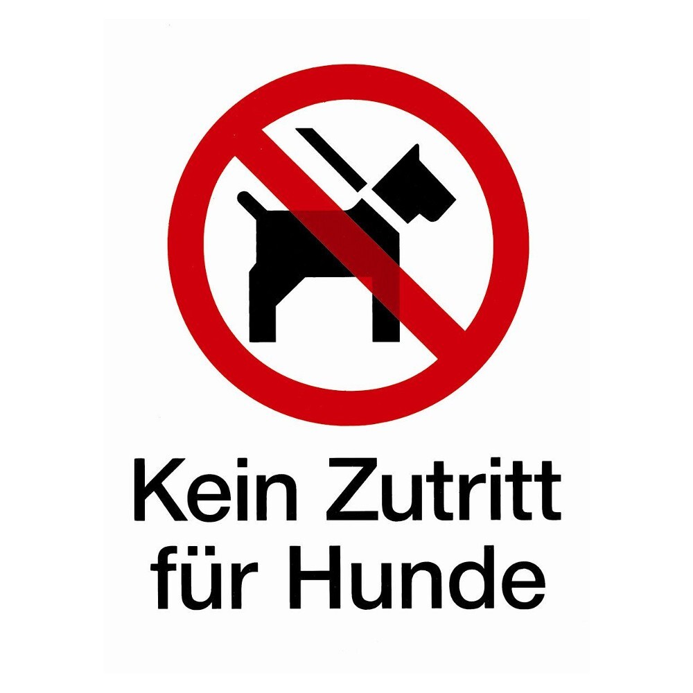 Hunde Verbotsschild 194 x 260 mm, selbstklebend image number 0