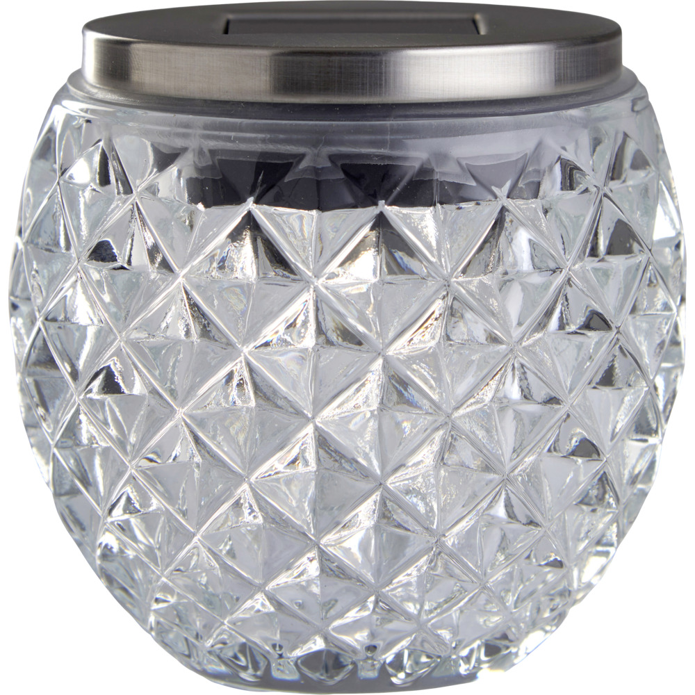 LED Solar Windlicht Glas Kristall Ø 10 cm