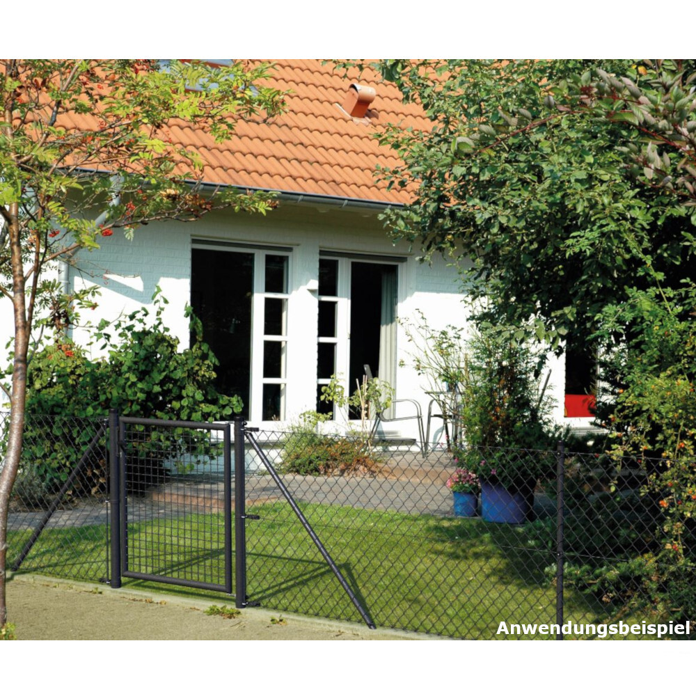 Maschendrahtzaun-Set anthrazit 15 m x 150 cm zum Einbetonieren image number 2