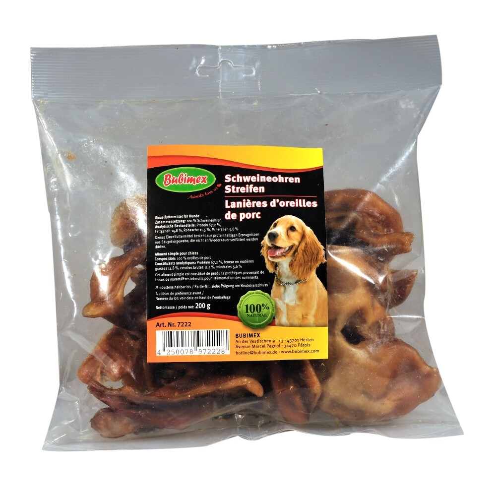 Bubimex Schweineohren-Streifen für Hunde 200 g
