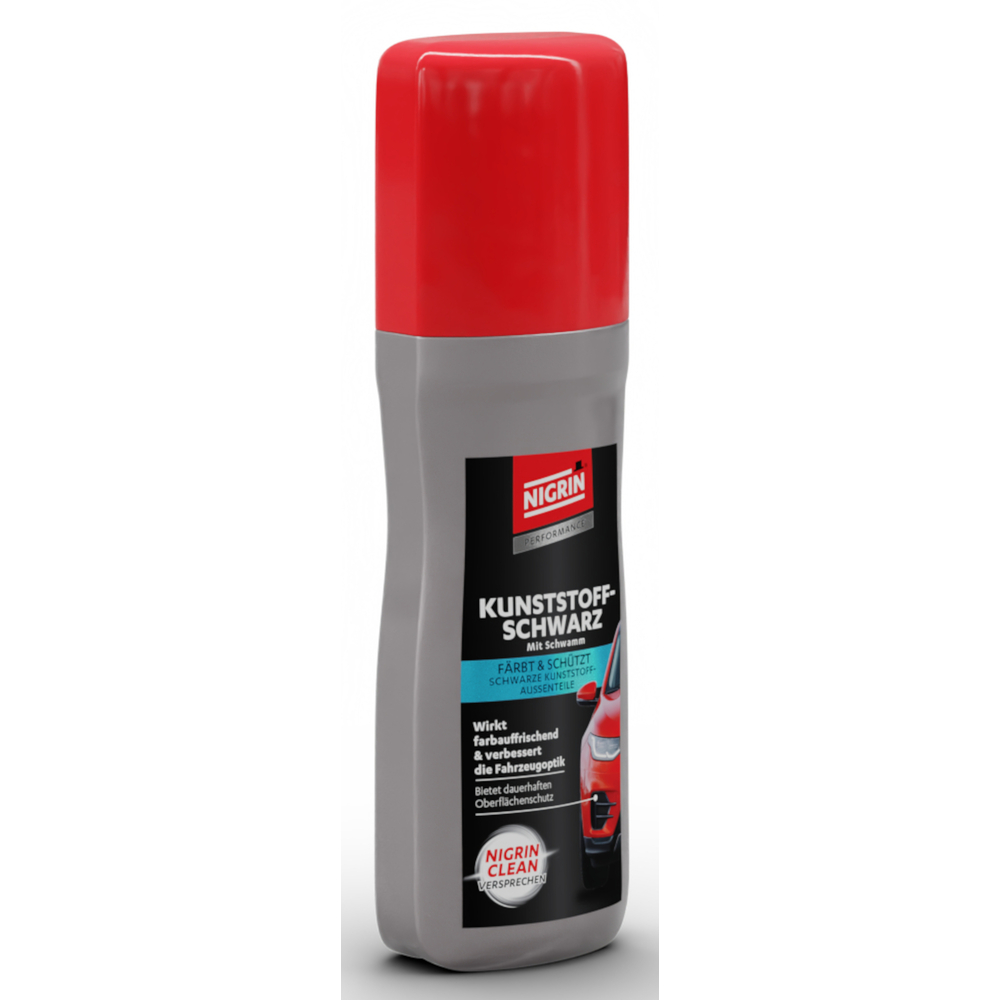 Nigrin Performance Kunststoff-Schwarz 75 ml mit Applikationsschwamm image number 3