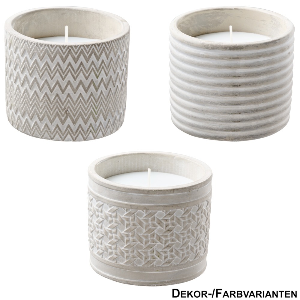 Citronellakerze Ø12x10 cm im Betontopf
