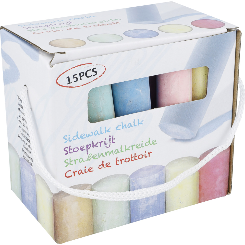 Stra&szlig;enmalkreide 15er Pack, 5 Farben image number 0