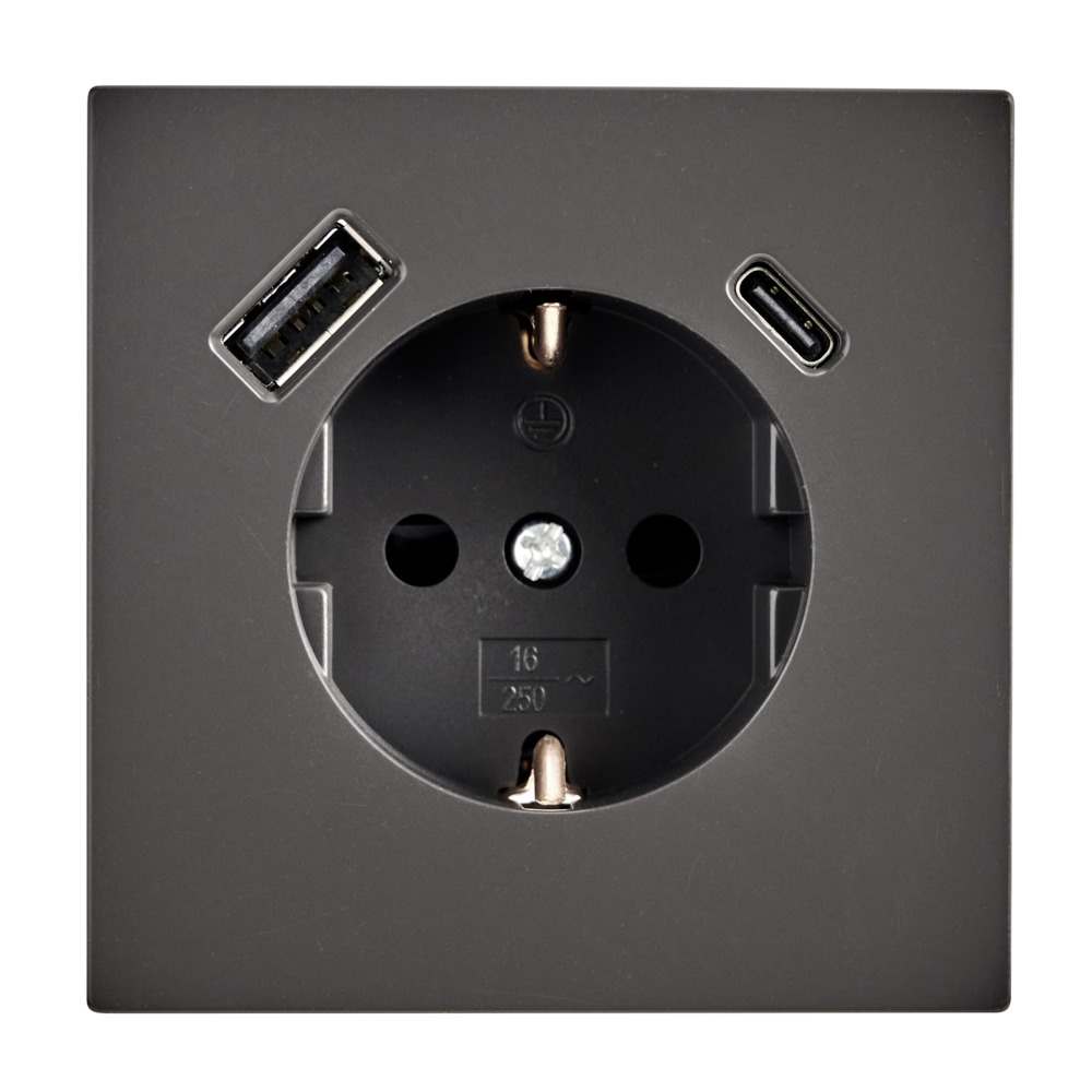 USB A/C Steckdose SaoPaulo anthrazit