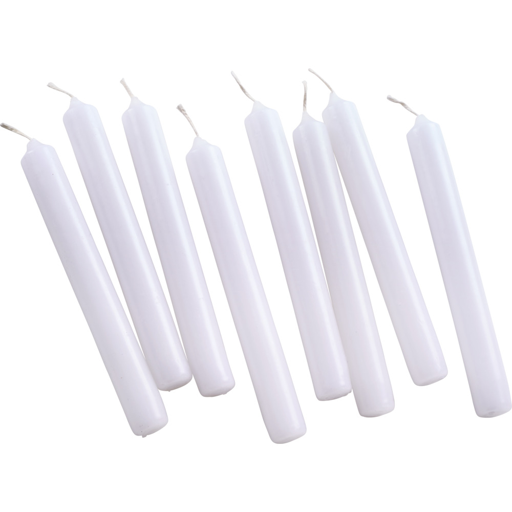 Tafelkerzen 8 St&uuml;ck 190 x &Oslash; 22 mm wei&szlig;