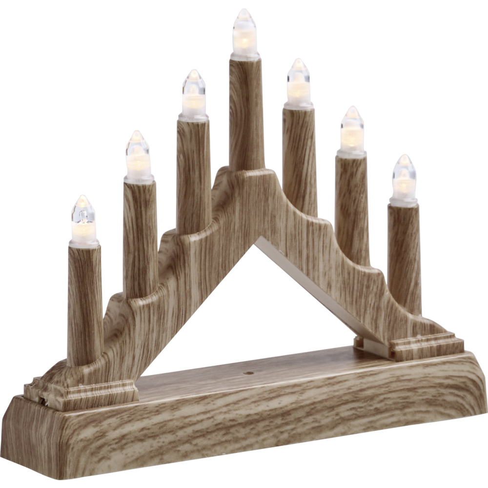 LED-Schwibbogen aus Holz mit LED-Kerzen image number 4