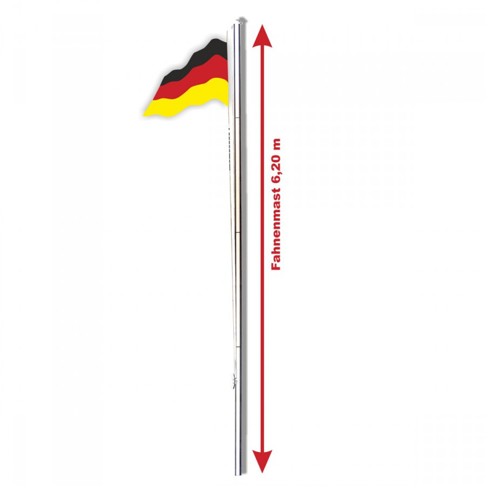 Aluminium Fahnenmast 6,20 m inklusive Deutschlandflagge