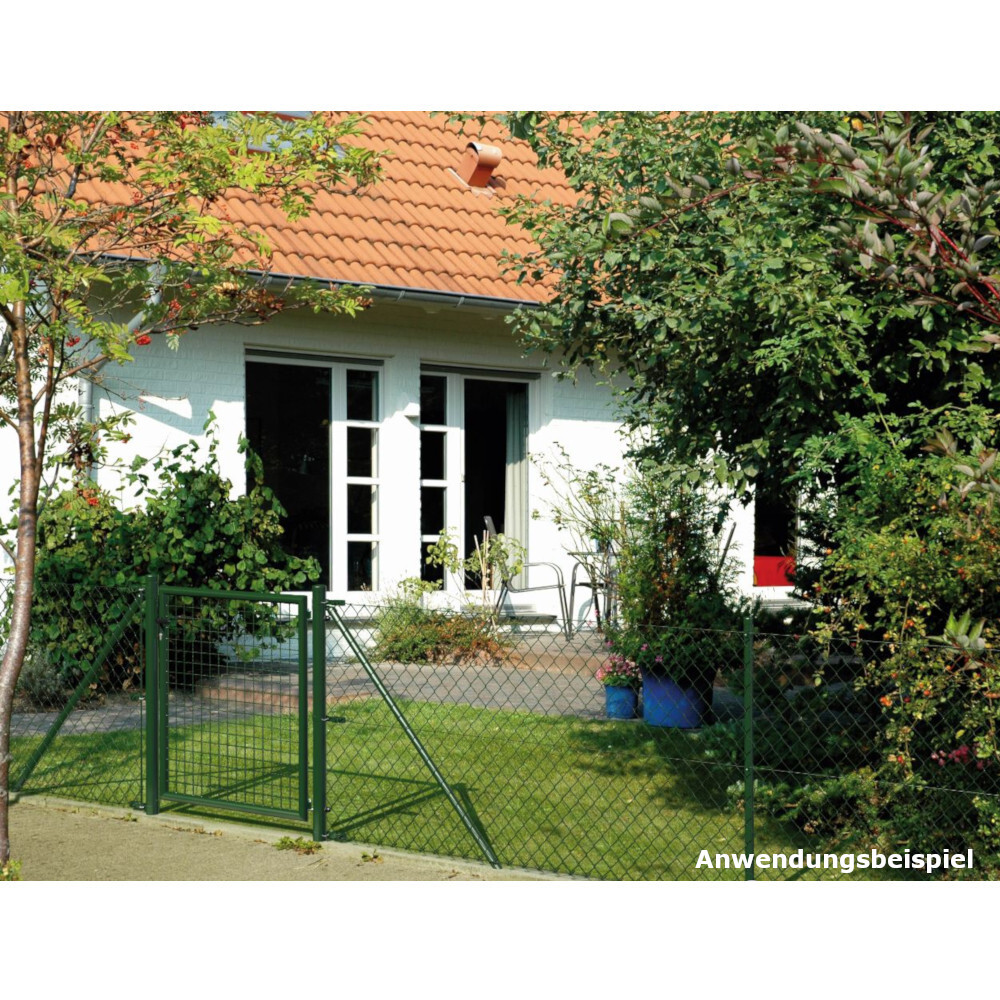 Maschendrahtzaun-Set grün 25 m x 125 cm zum Einbetonieren image number 2