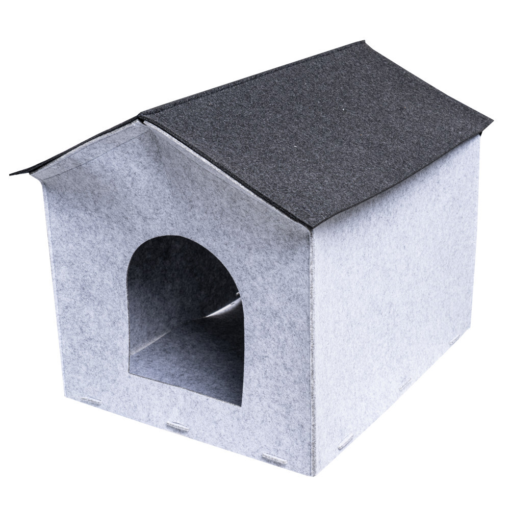 Hundehütte aus Filz 44x40x49 cm in Anthrazit