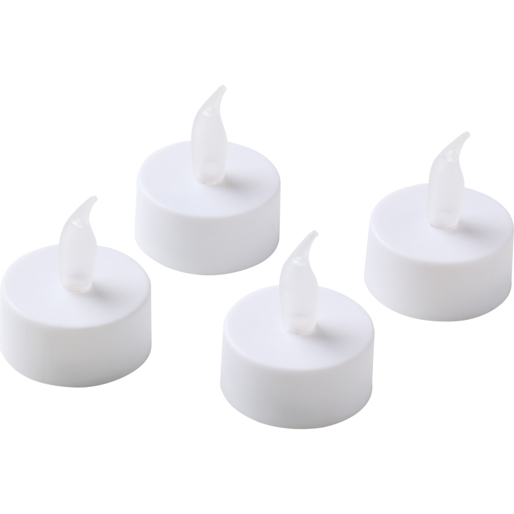 LED-Teelichter 4er Set wei&szlig; mit Flackereffekt