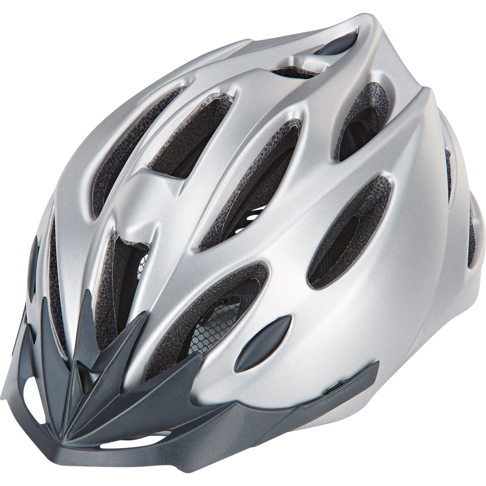 Fahrradhelm silber-grau, 55 - 58 cm mit Reflexstreifen image number 0