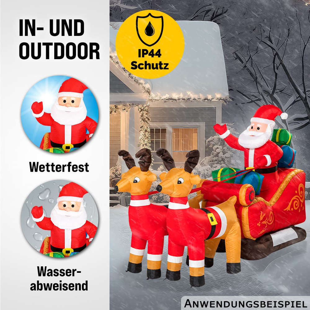 Aufblasbarer LED-Weihnachtsmann mit Schlitten image number 6