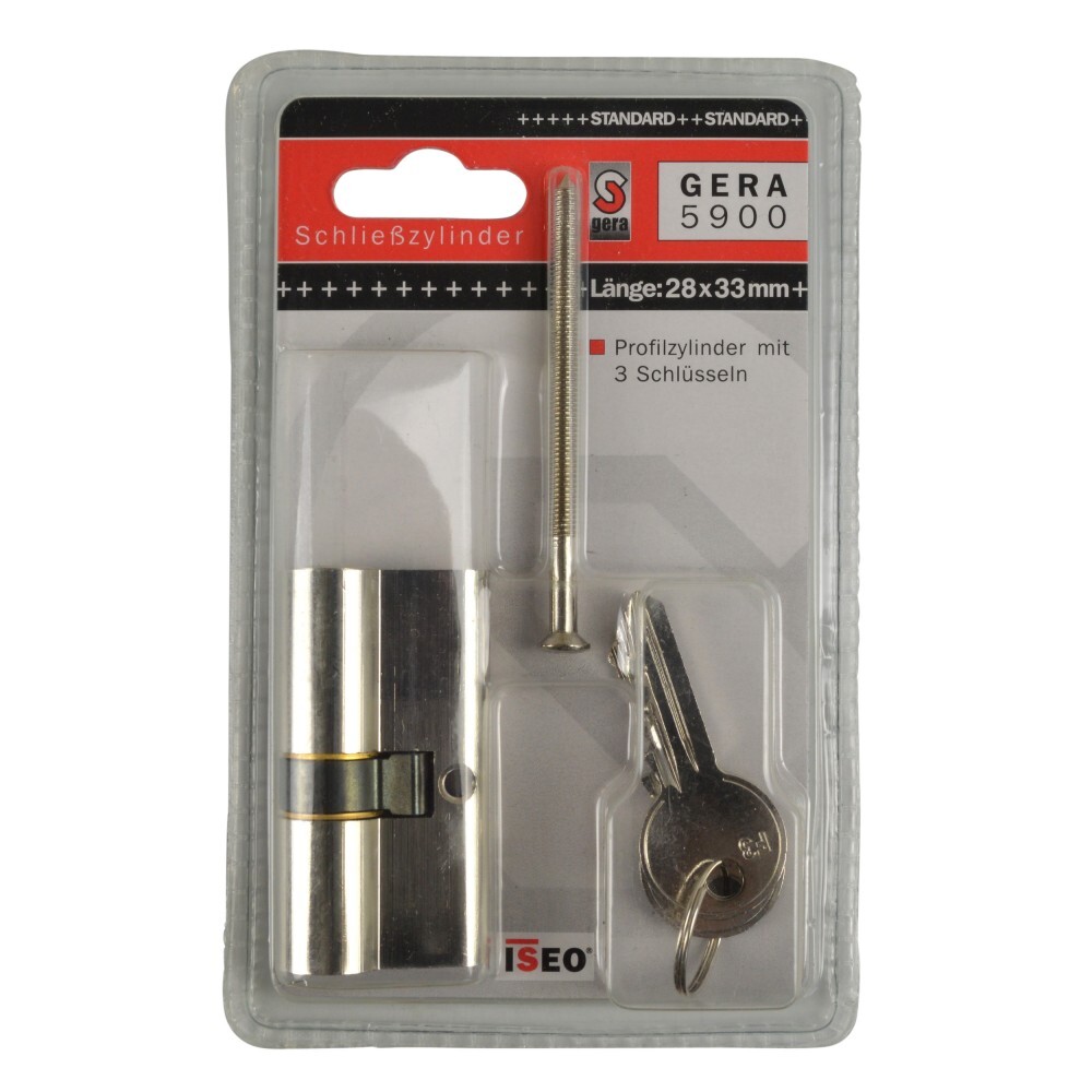 Schließzylinder GERA 5900 28-33 mm mit 3 Schlüsseln image number 1