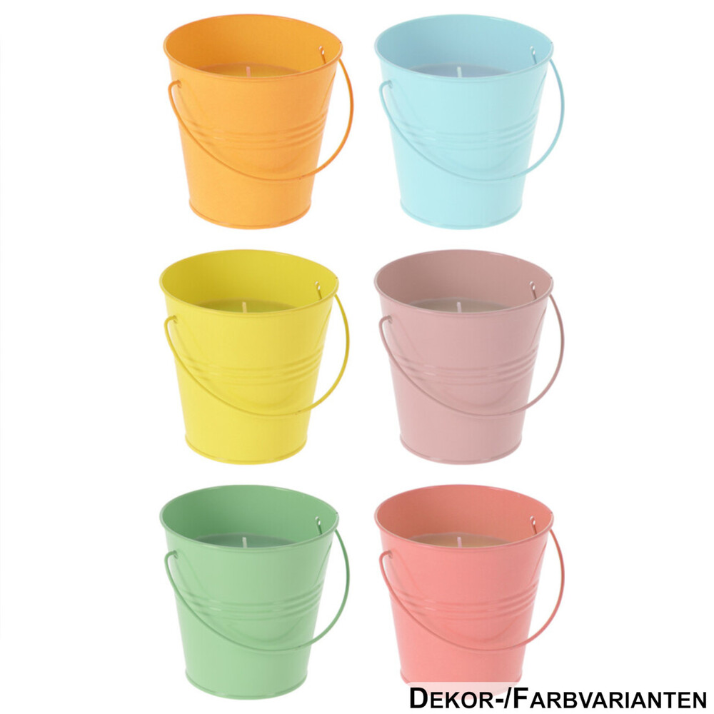 Citronellakerze im Eimer &Oslash; 10 x 10 cm, sortiert
