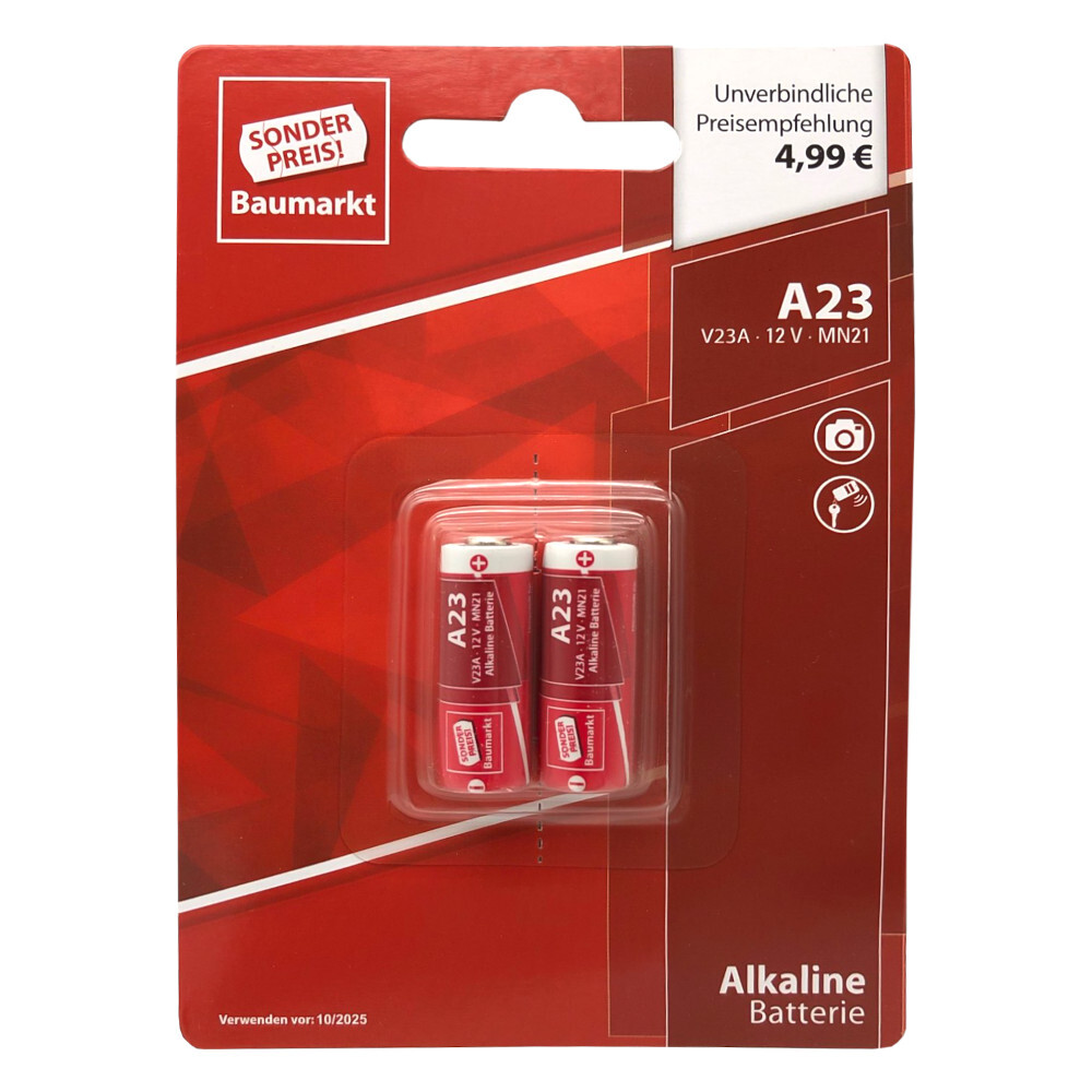 Sonderpreis Baumarkt Batterie VA23, 12 V, 2 Stück