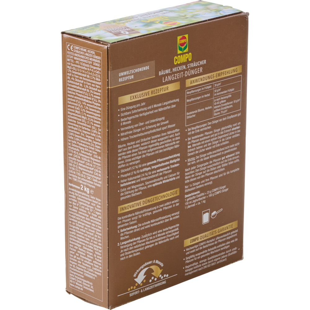 COMPO B&auml;ume, Str&auml;ucher, Hecken Langzeitd&uuml;nger 2 kg image number 1