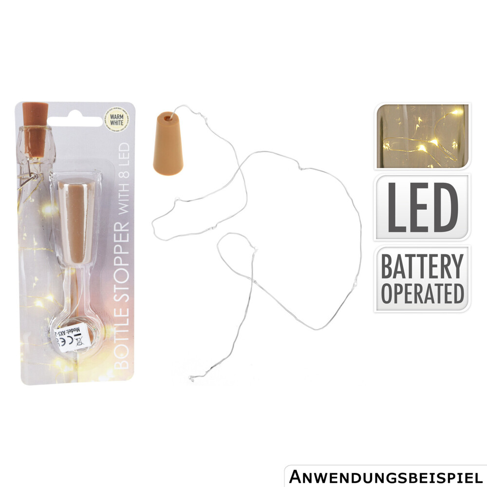 LED-Flaschenkorken aus Kunststoff mit Lichterkette und Timerfunktion image number 2