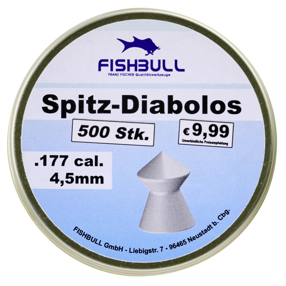 Spitz-Diabolo 4,5 mm 500 Stück Cal.177 Luftgewehr-Munition