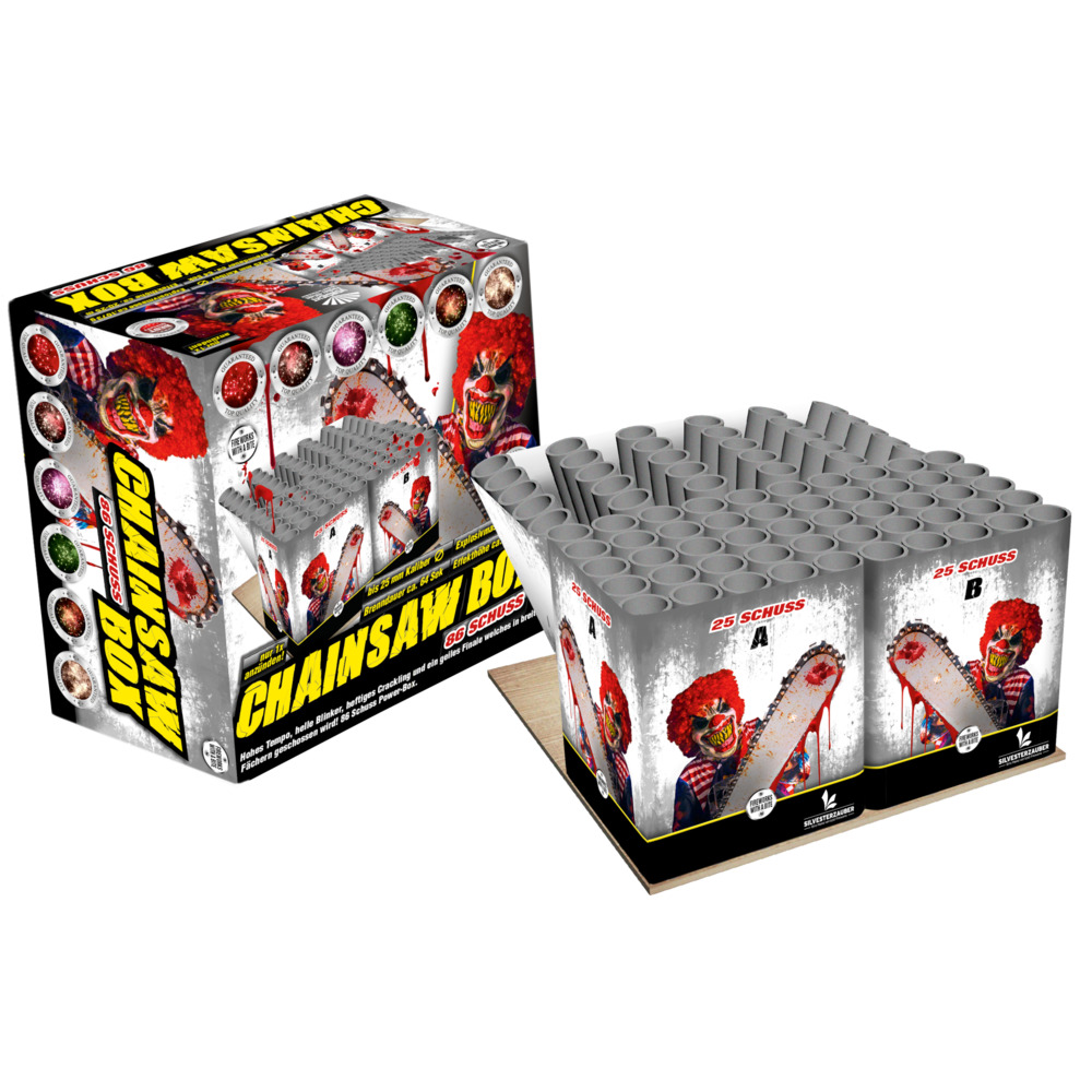 Feuerwerksbatterie Chainsaw Box mit 86 Schuss image number 0