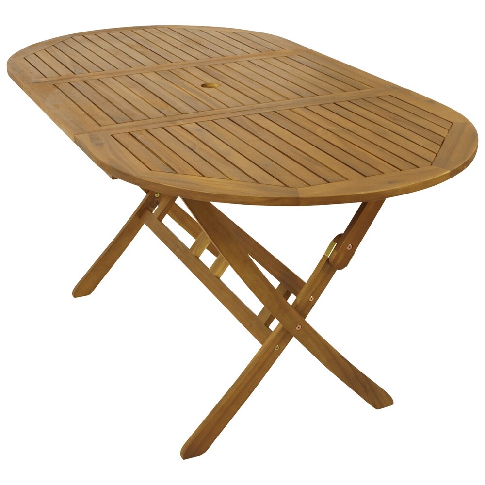 Klapptisch Benita oval, 160  x 85 x 74 cm, Akazie geölt
