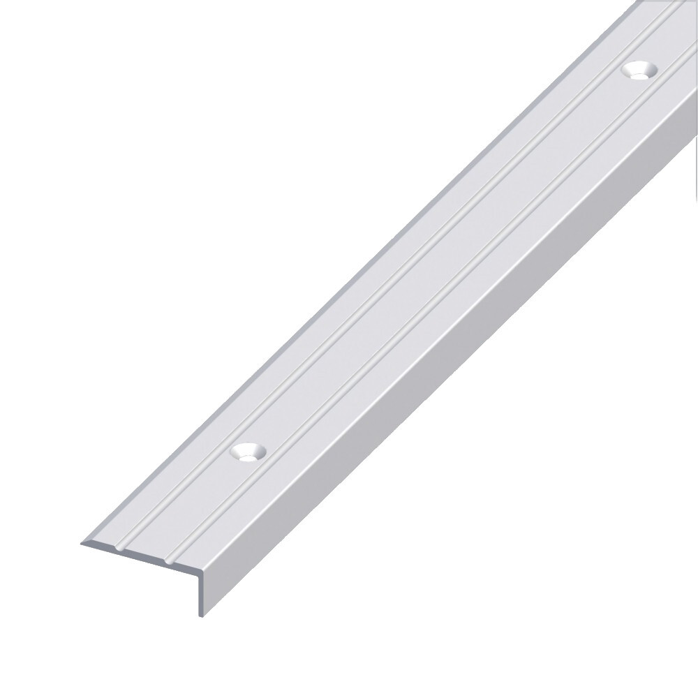 Winkel-Abschluss-Profil 25 x 10 mm silber gerillt gelocht image number 0