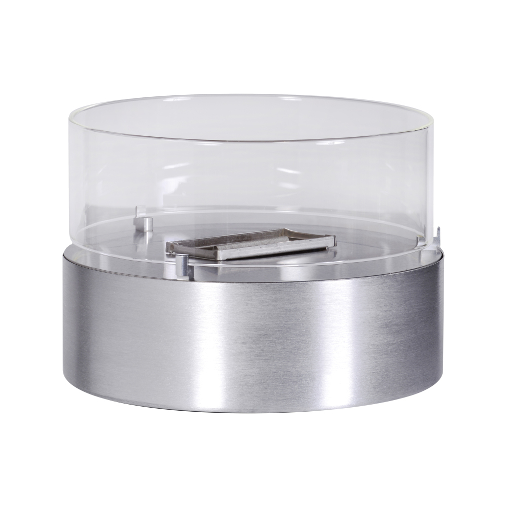 Firefix Tischfeuer Tenderflame „Cafe Alu" in silber mit Edelstahl-Docht
