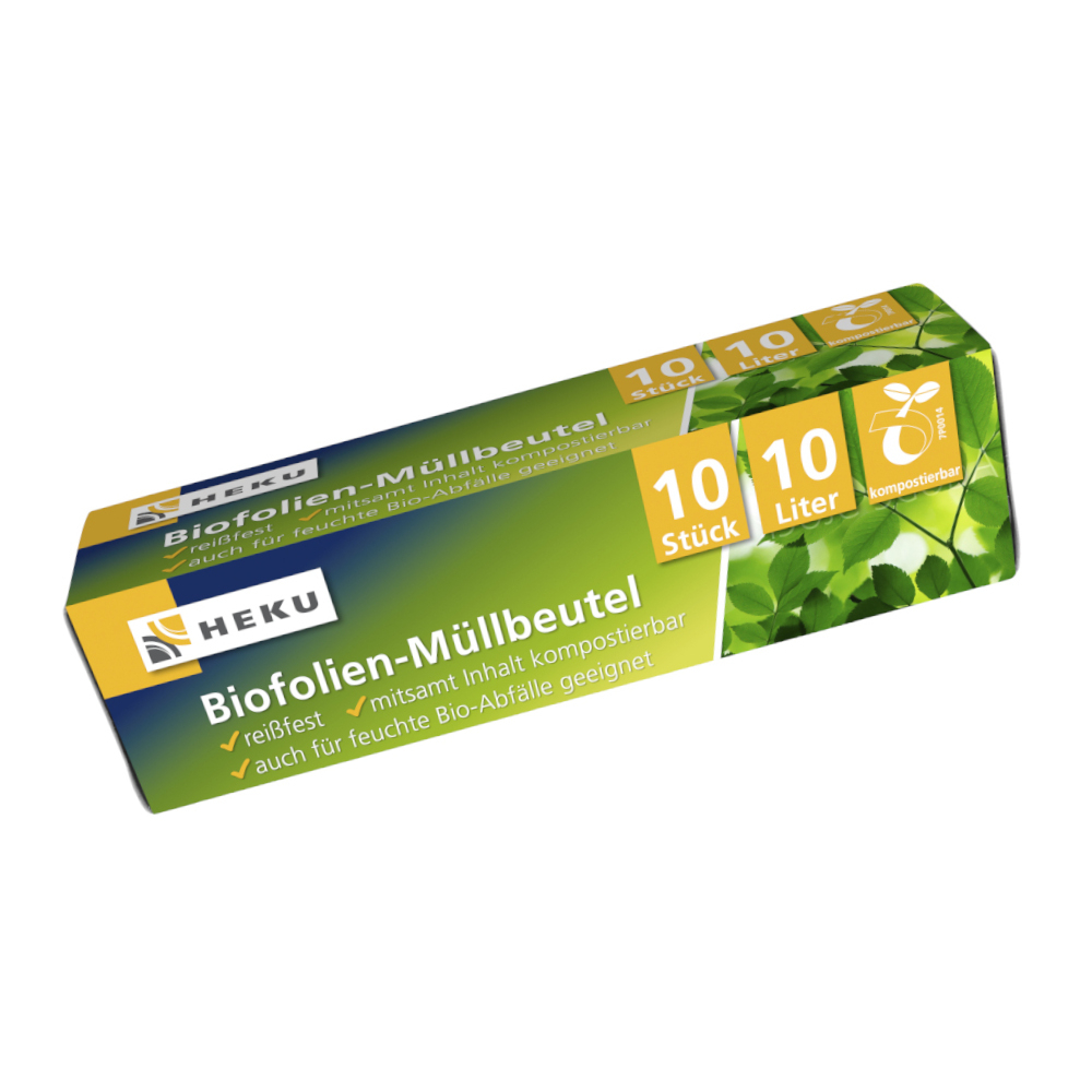 Biofolien Müllbeutel verrottbar 10 Liter 20µ 10 Stück