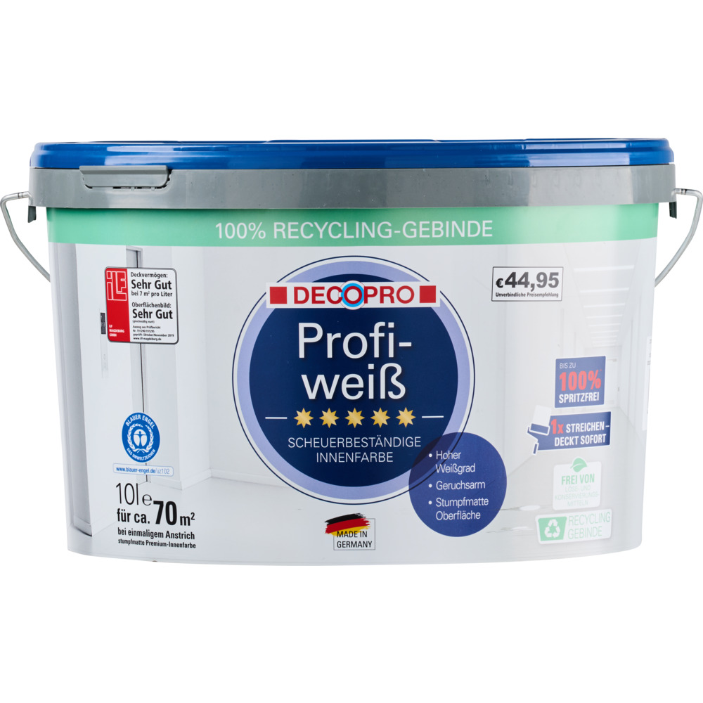 DECOPRO Profiweiß 10 Liter matt hochdeckend image number 1