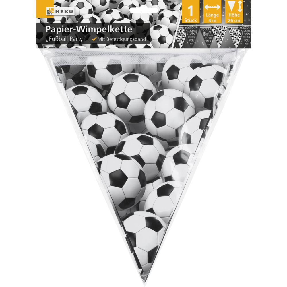 Papier-Wimpelkette "Fu&szlig;ball-Party" 4 m