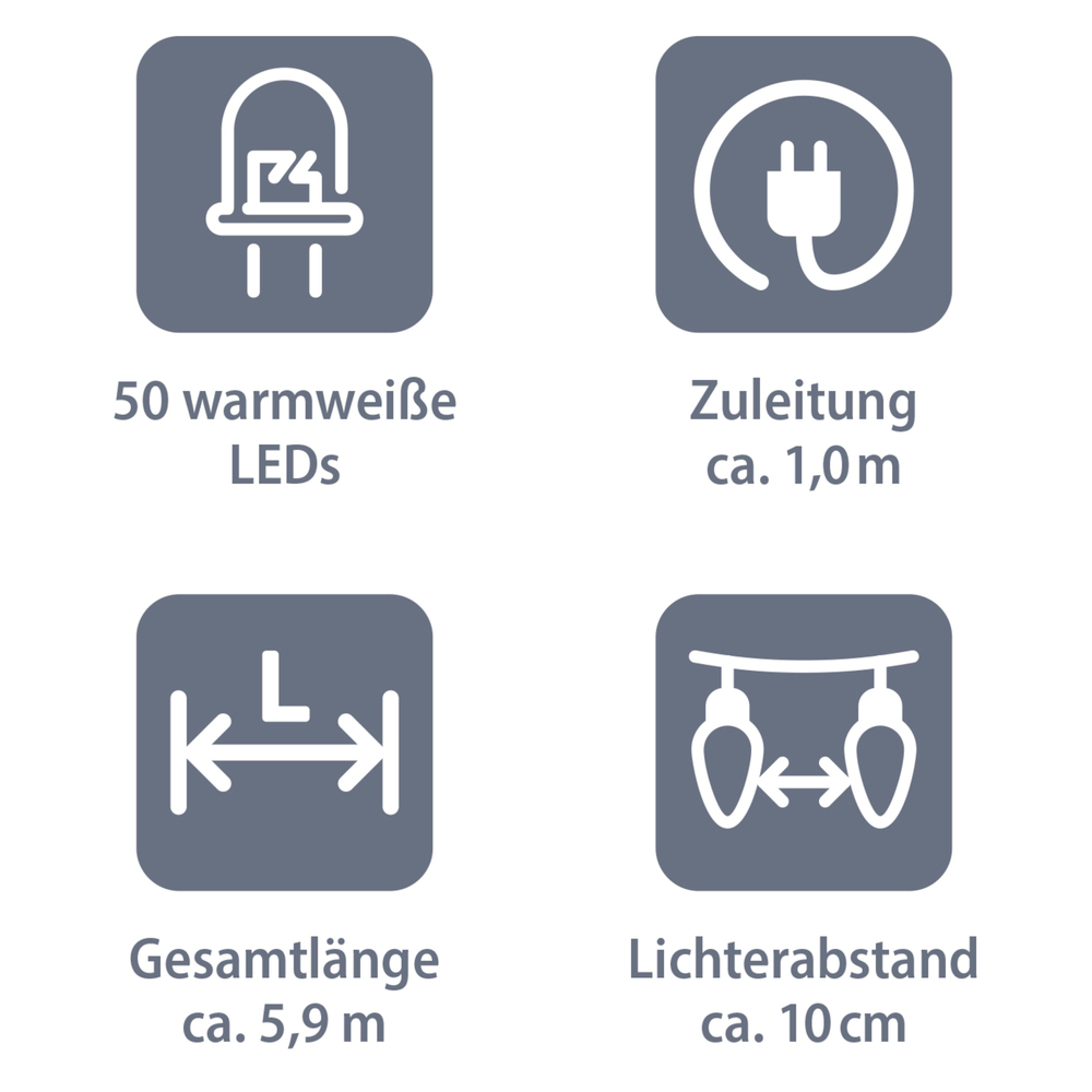 Solar-LED-Lichterkette 50 LEDs image number 1