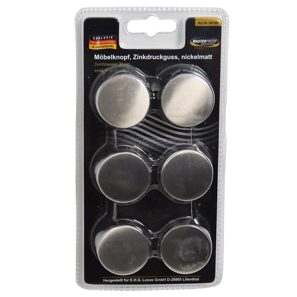 Möbelknopf 38 mm 6-teilig