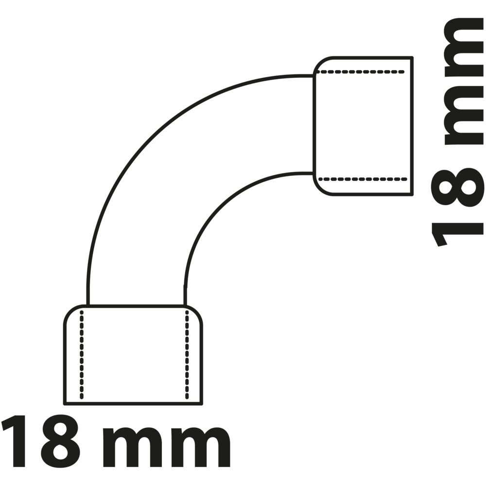 Doppel-Bogenmuffe 90° Kupfer-Lötfitting 18 mm - Nr. 5002a image number 2
