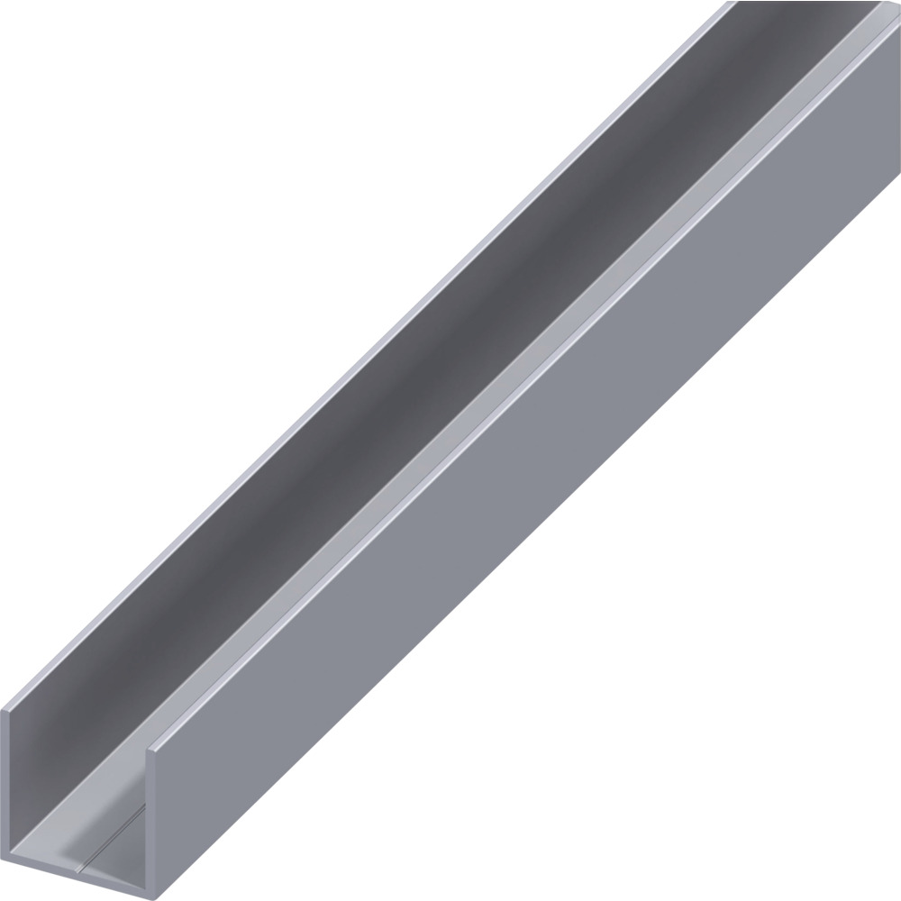 Quadrat-U Aluminium 1000 x 7,5 x 1 mm blank