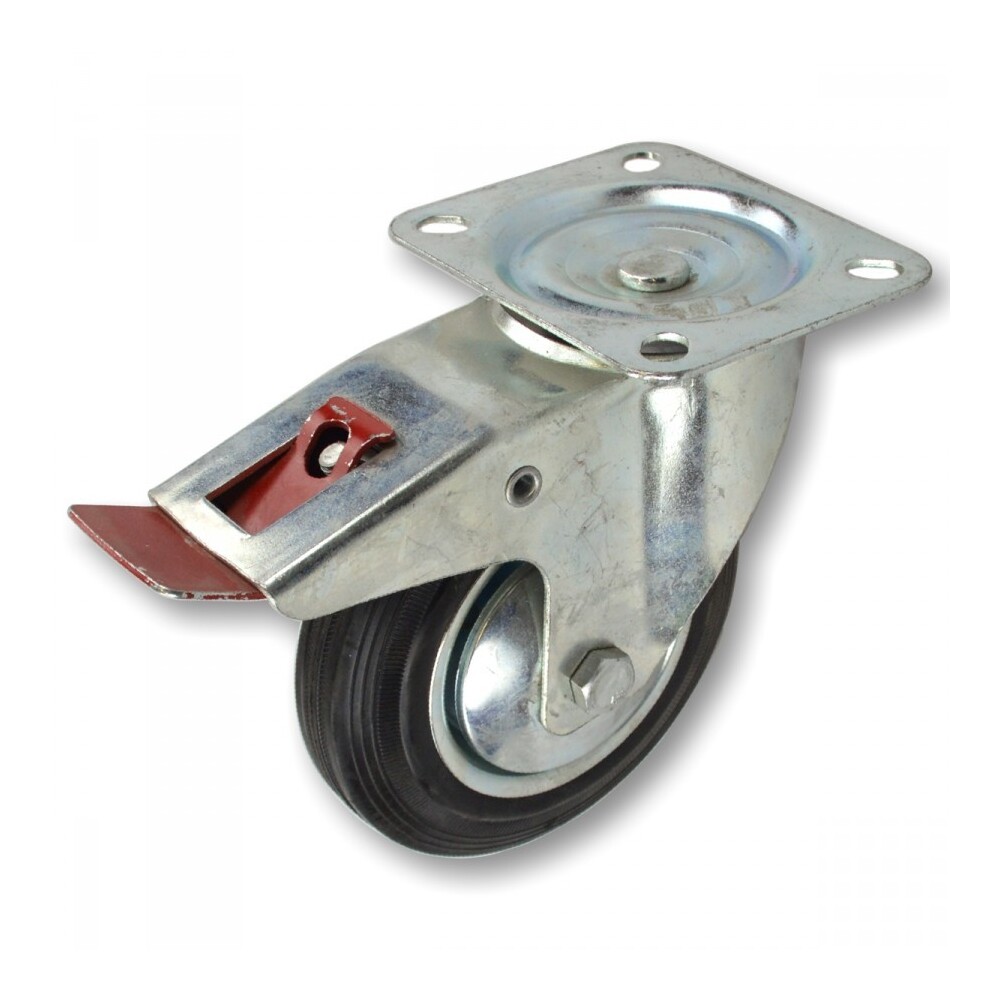 Lenkrolle Bremse Feststeller Ø75mm Tragkraft 40kg Vollgummi Transportrolle