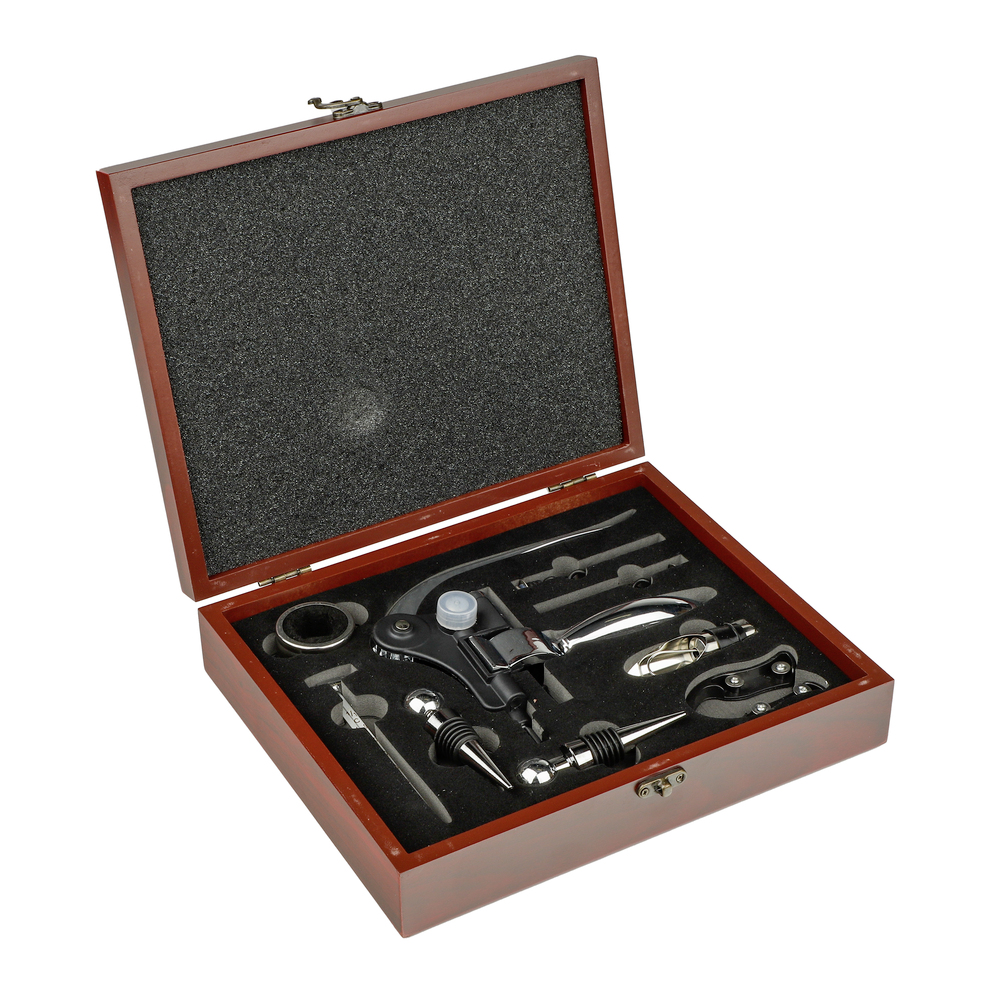 Wein-Set 9-teilig in Holzbox