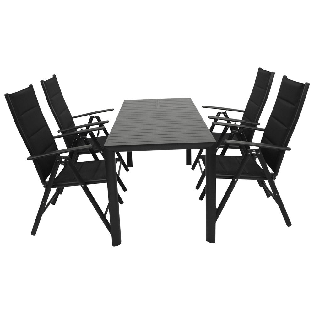Gartengarnitur 5-teilig Alu Ausziehtisch dunkelgrau image number 0