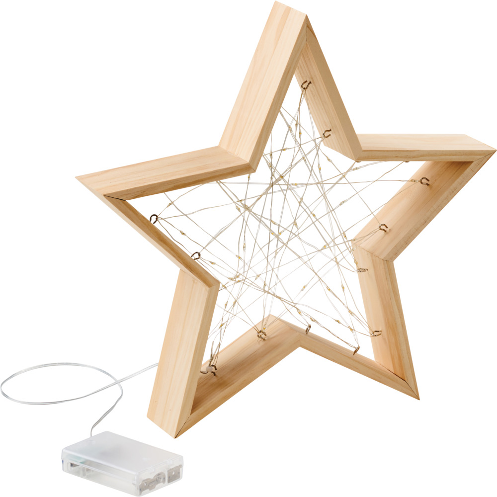 LED-Holzstern 60 Mikro-LEDs 33,5 x 32,5 x 5,5 cm