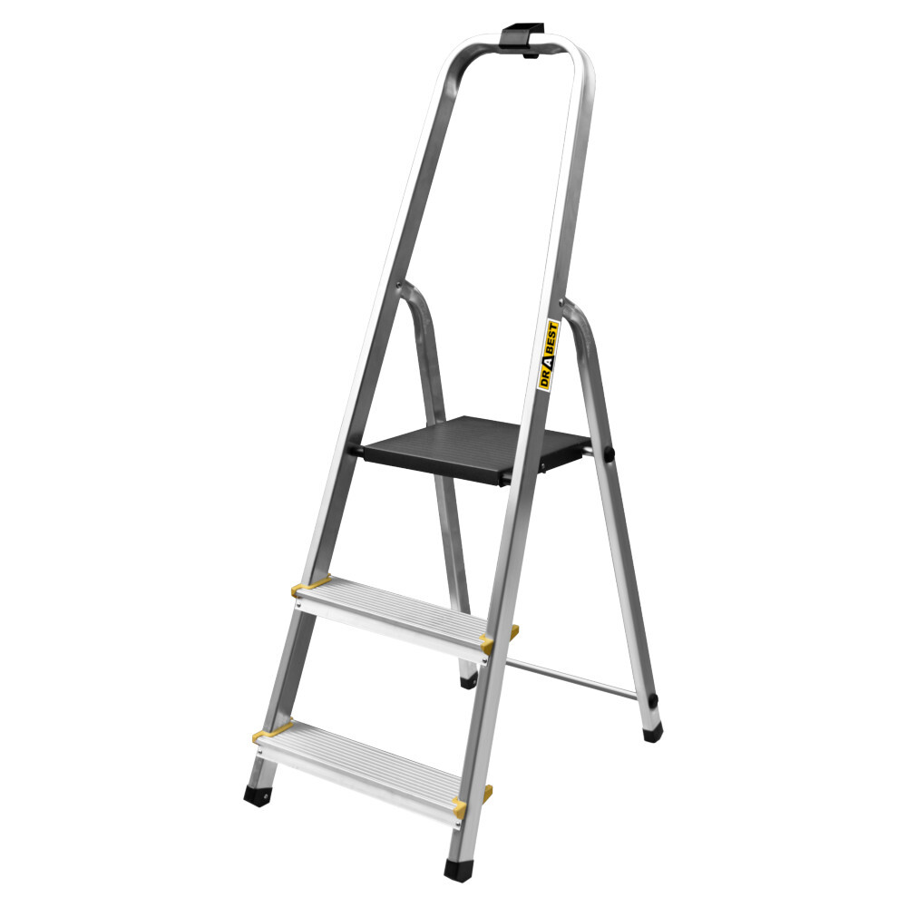 Stehleiter 3-stufig aus Aluminium mit 60 cm Haltebügel