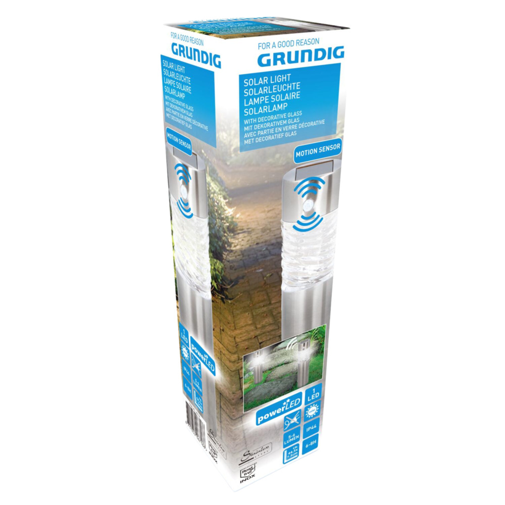 Grundig Solar-LED Leuchte 7,5 x 44,5 cm Bewegungsmelder image number 1