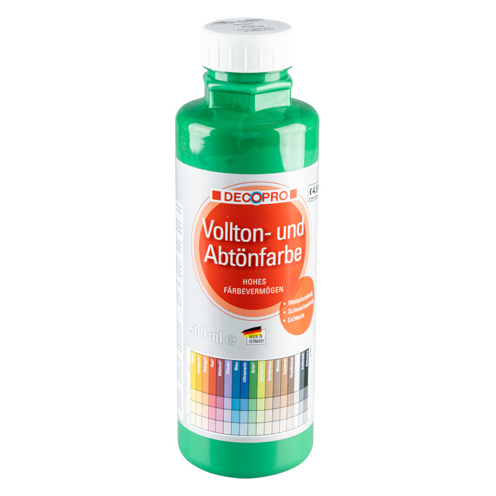 DECOPRO Vollton und Abtönfarbe 500 ml grün innen und außen